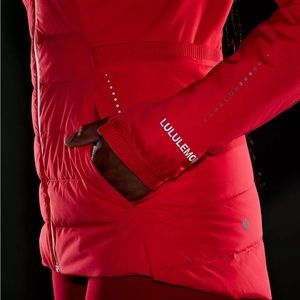 Red lululemon down for it all coat